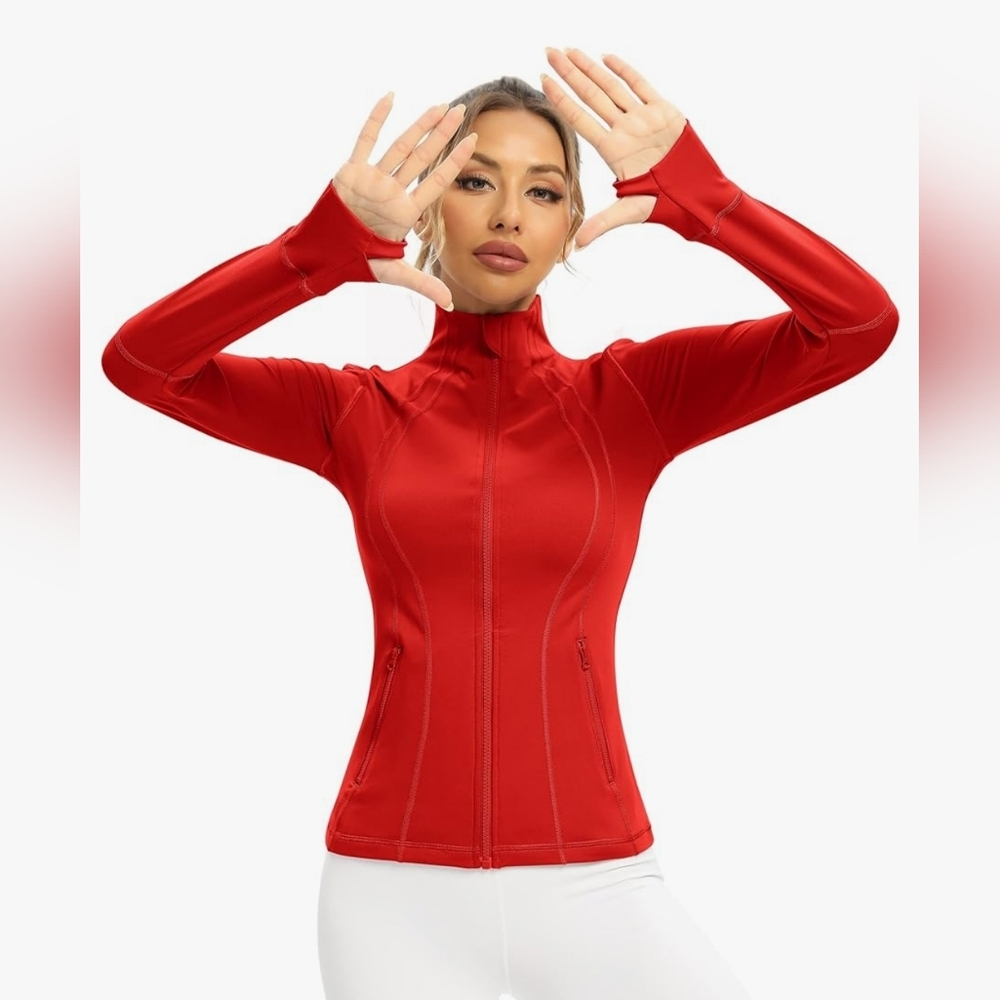 Women Athletic Jackets Cottony-Soft Full Zip Slim Fit Workout Running